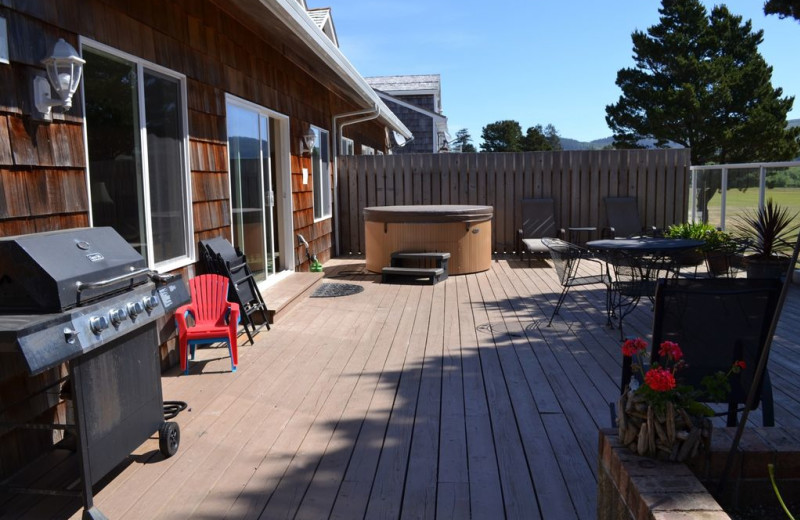 Rental patio at Beachhouse Vacation Rentals.