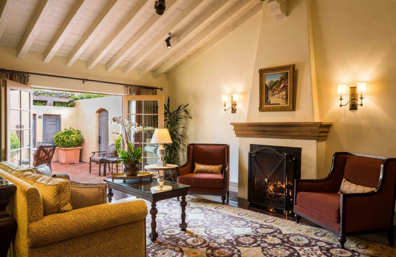 Living room at Casa Palmero at Pebble Beach.