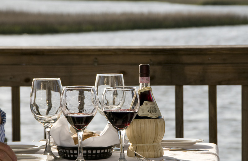 Balcony dining at Ocean Isle Inn.