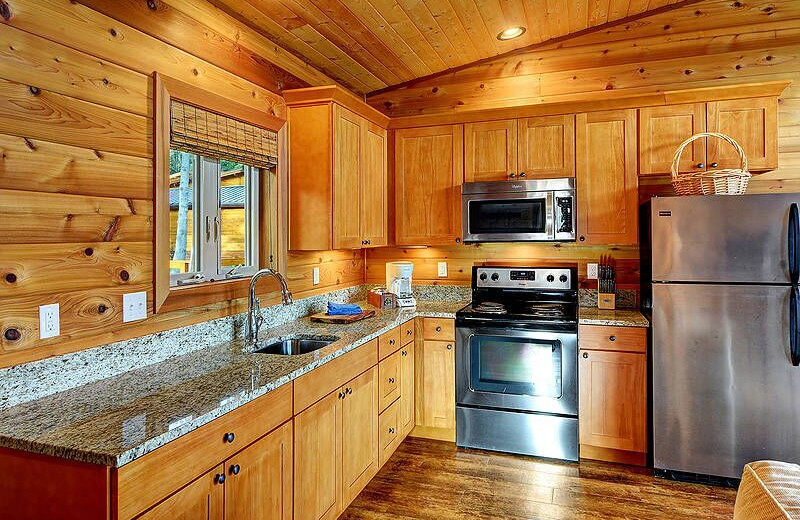 Guest kitchen at Snug Harbor Marina Resort.