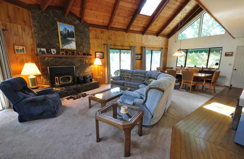 Rental living room at Yosemite Region Resorts.