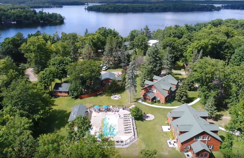 Aerial view of Woodland Beach Resort.