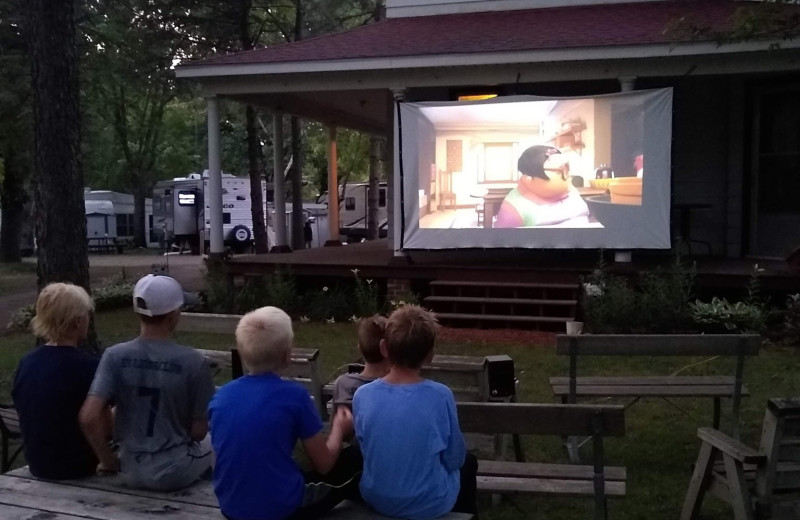 Movies under the stars at Riverside Resort.