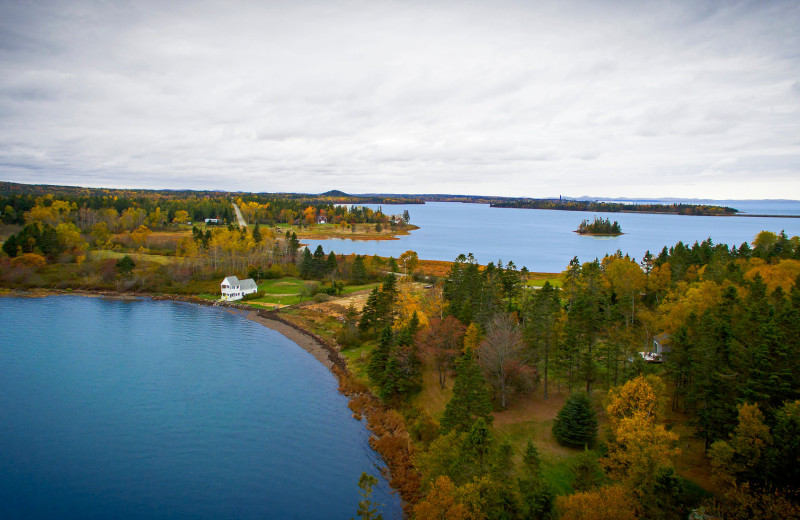 Aerial view of Rossport Lodging & Retreat.