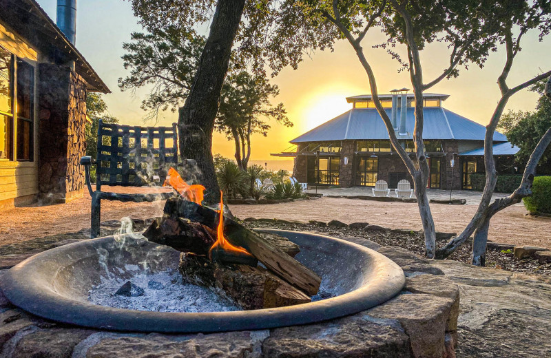 Patio bonfire at Canyon of the Eagles Nature Park & Resort.