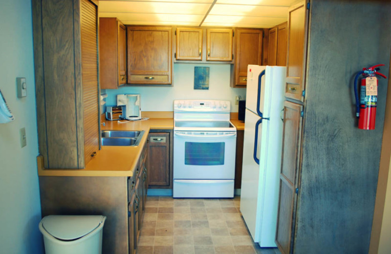 Cabin kitchen at Edelweiss Mountain Lodging.