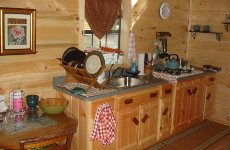 Cottage kitchen at Kingtown Beach Cottages.