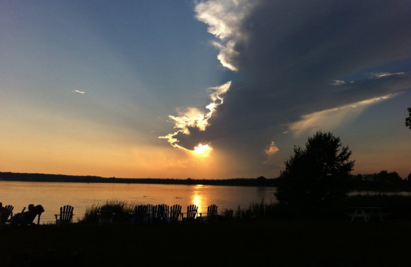 Sunset Over the Bay at Baileys Harbor Resort 