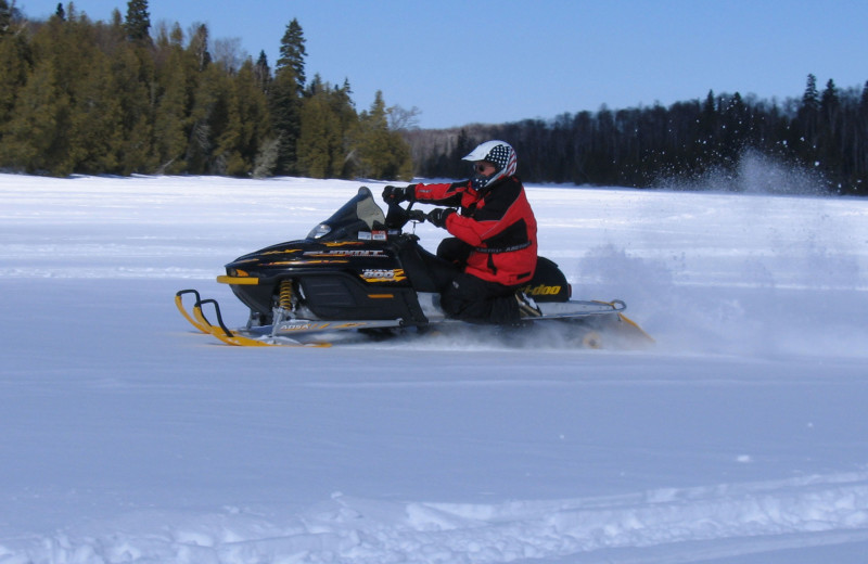 Snowmobiling at Lutsen Sea Villas.