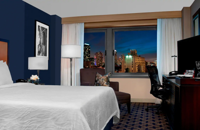 Guest room at Hilton Garden Inn Times Square .