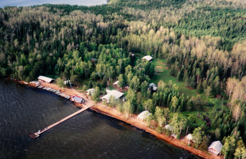 Aerial view of Sandy Beach Lodge.