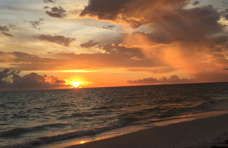 Beach sunset at Alecassandra Vacation Villas.