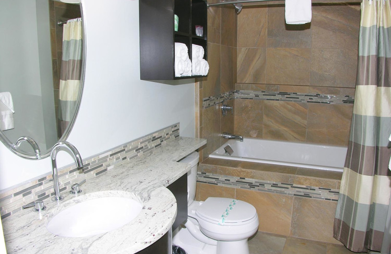 Guest bathroom at Alouette Beach Resort.