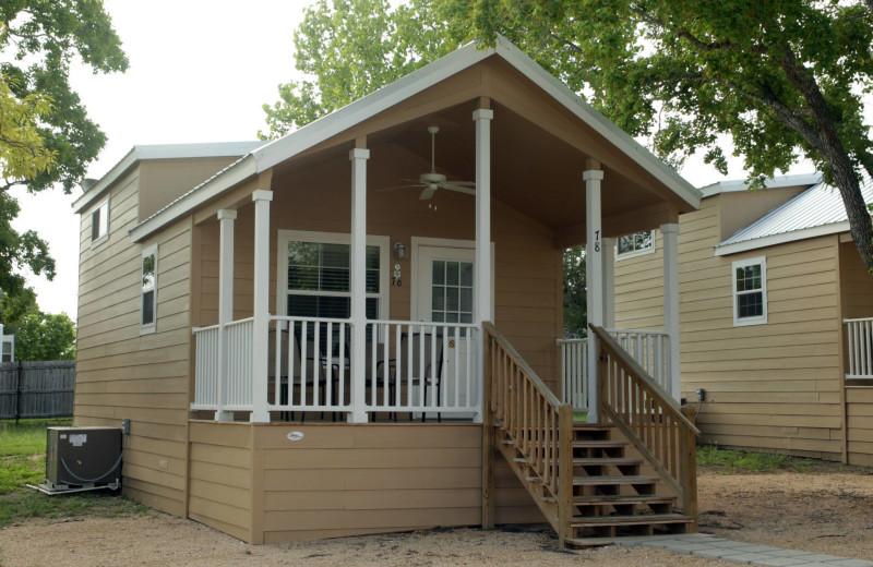 Cottage exterior at Hill Country RV Resort & Cottage Rentals.