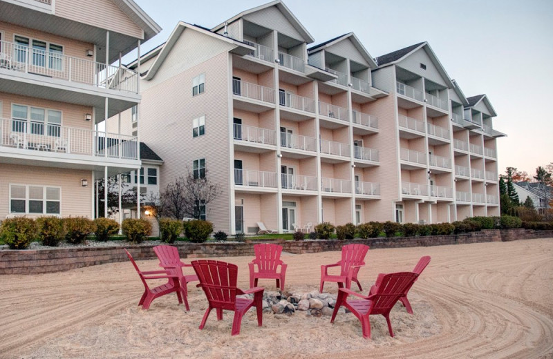 Beach fire pit at The Cherry Tree Inn & Suites.