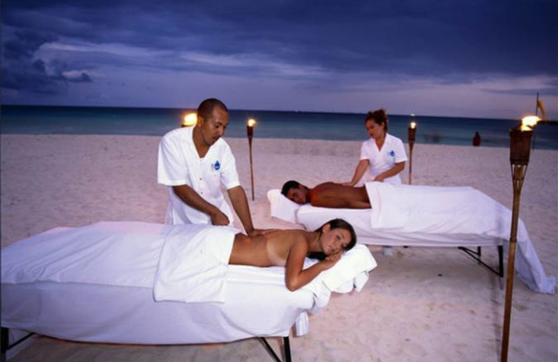 Massage on the beach at Royal Luxury Playa Del Carmen.