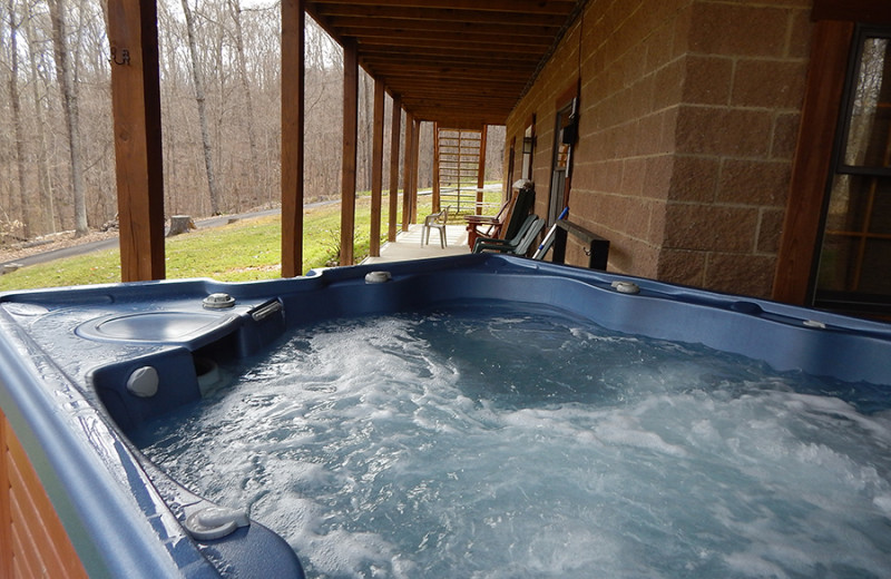 Cabin hot tub at Cut Above Cabins.