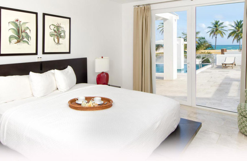 Vacation rental bedroom at Coral Beach Club.