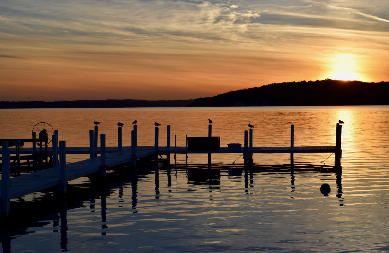 Dock at Harbor Shores on Lake Geneva.