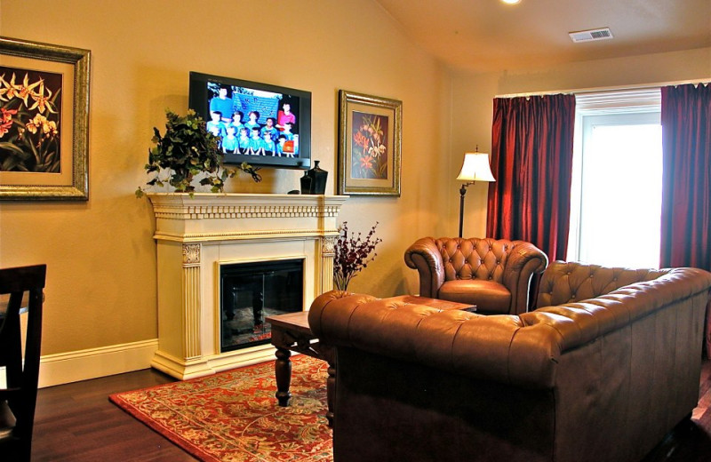 Guest living room at Oasis Suites.