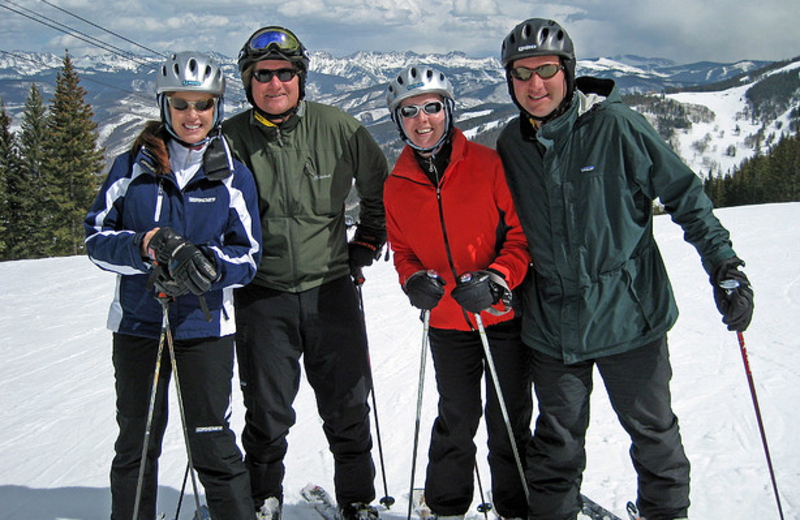 Skiing buddies at The Borders Lodge.