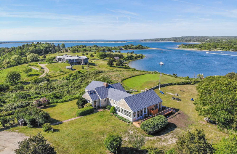 Aerial view of Sandpiper Rentals.