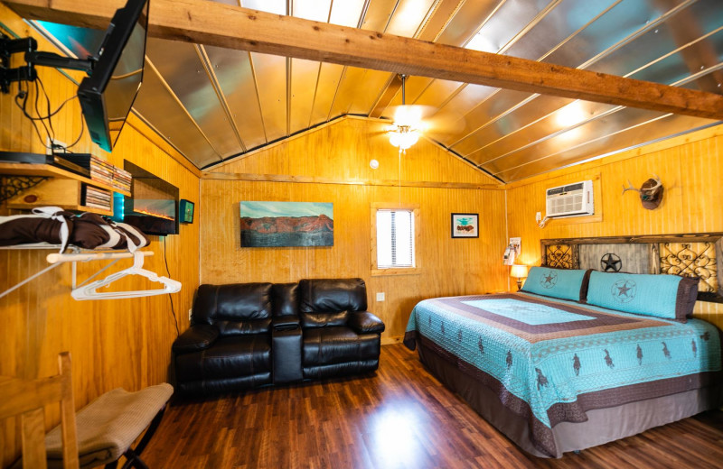 Cabin interior at Walnut Canyon Cabins.