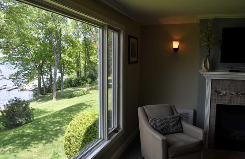 Living room view at Ehrhardt's Waterfront Resort.