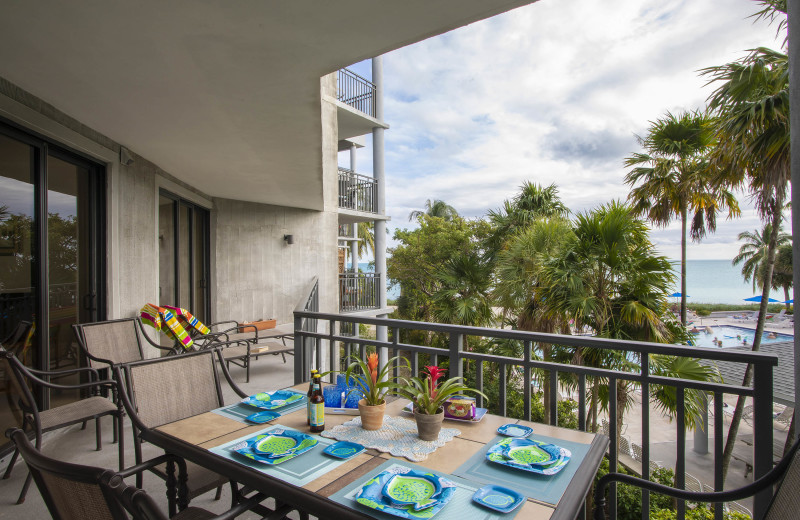 Rental balcony at 1800 Atlantic, All Florida Keys Property Management.