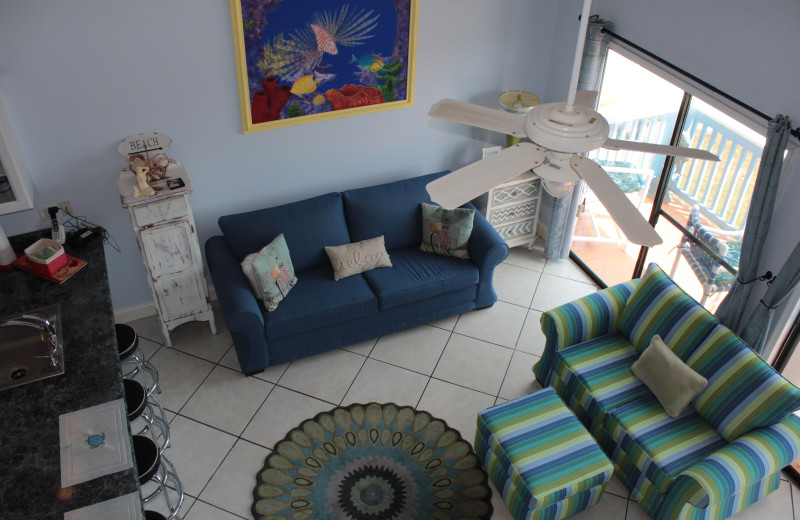 Rental living room at Seagrove On The Beach Property Rentals.