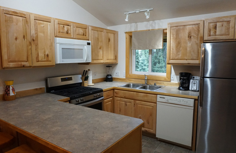 Guest kitchen at Salmon Catcher Lodge.