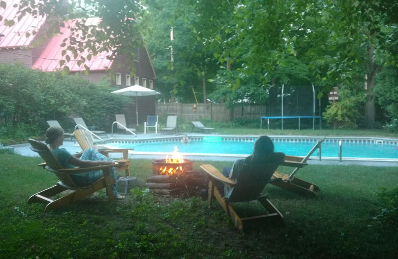 Outdoor pool at Geyser Lodge.