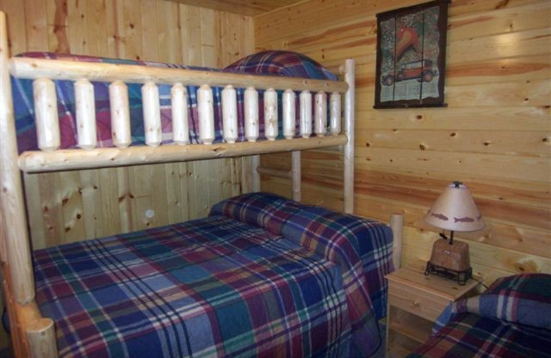 Cabin bunk beds at Ash-Ka-Nam Resort.