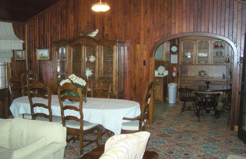 Cabin dining room at Basswood Country Resort.