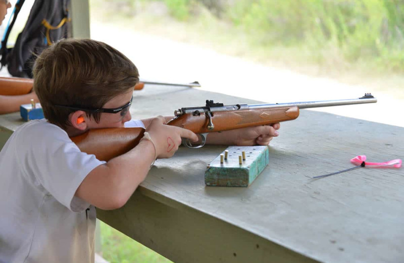 Shooting practice at Camp Balcones Spring.