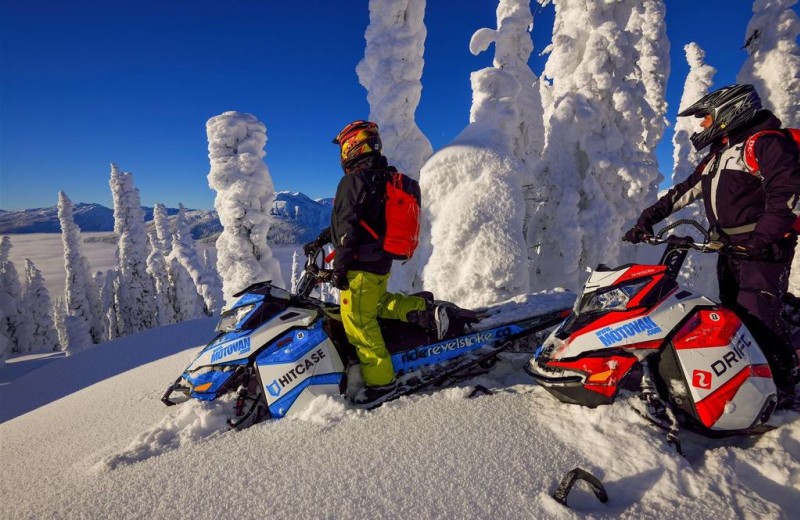 Snowmobiling at Glacier House Resort.