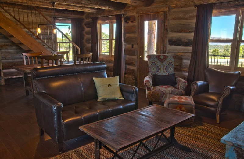 Cabin interior at Zion Mountain Ranch.