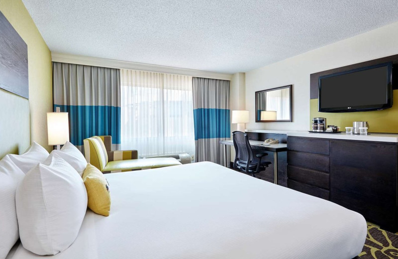 Guest room at DoubleTree by Hilton Hotel Charlotte.