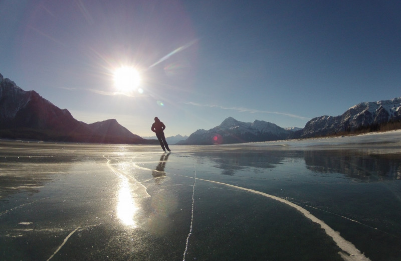Ice skating at Expanse Cottages.