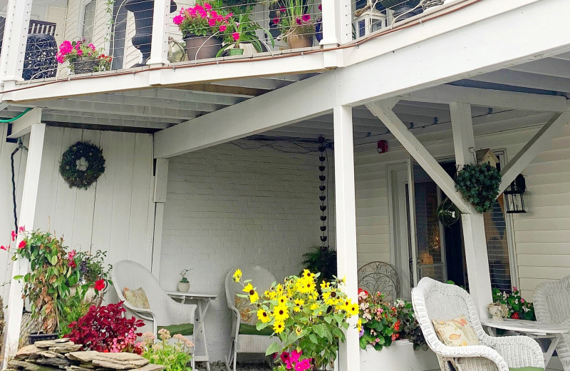 Guest decks at Harbour Towne Inn on the Waterfront.