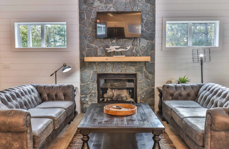 Cabin living room at Lost Lake Lodge.