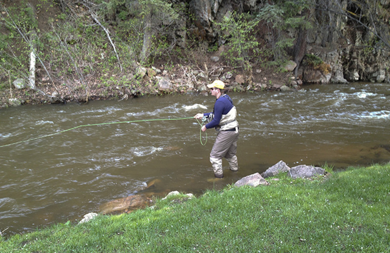 Fishing at Colorado Bear Creek Cabins.