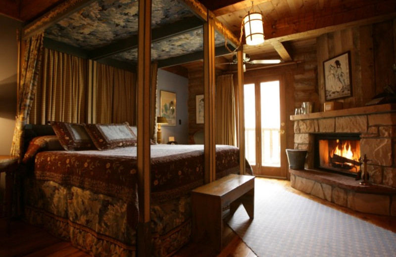 Guest room at The Lodge at Red River Ranch.
