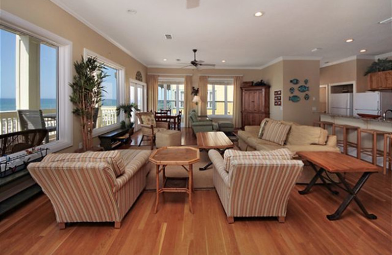 Rental living room at Royal Beach Rentals.