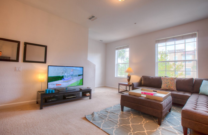 Rental living room at Orlando Luxury Escapes Vacation Rentals.