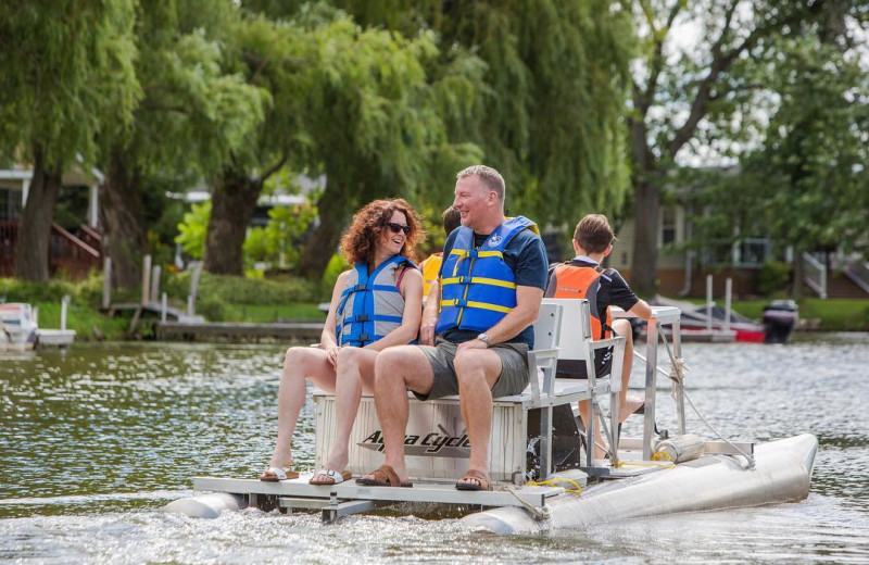 Pontoon at Great Blue Resorts- Woodland Estate Resort.