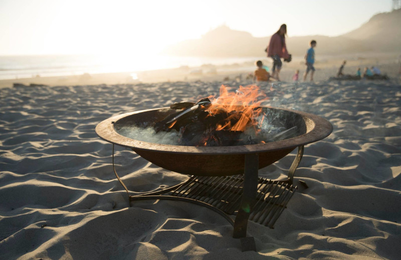 Beach bonfire at Shorepine Vacation Rentals.