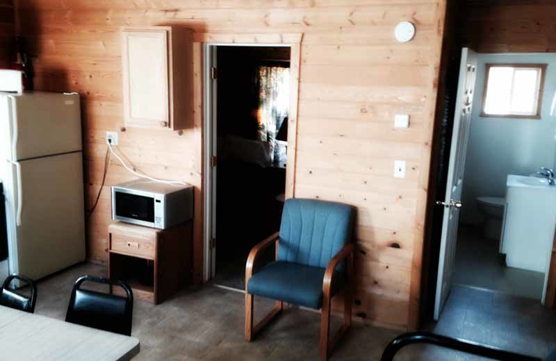 Cabin interior at River Bend's Resort & Walleye Inn.