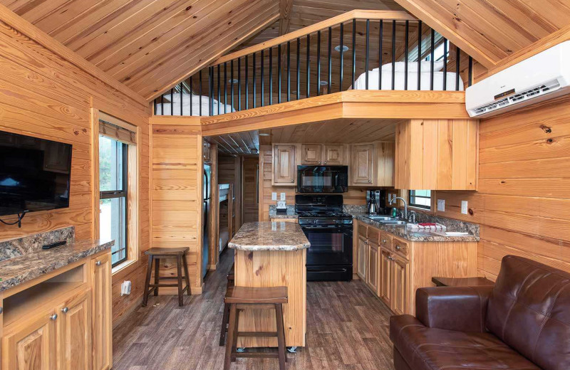 Cabin interior at Yogi Bear's Jellystone Park™ Guadalupe River.