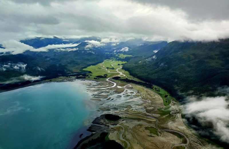 Aerial view of Elfin Cove Resort.